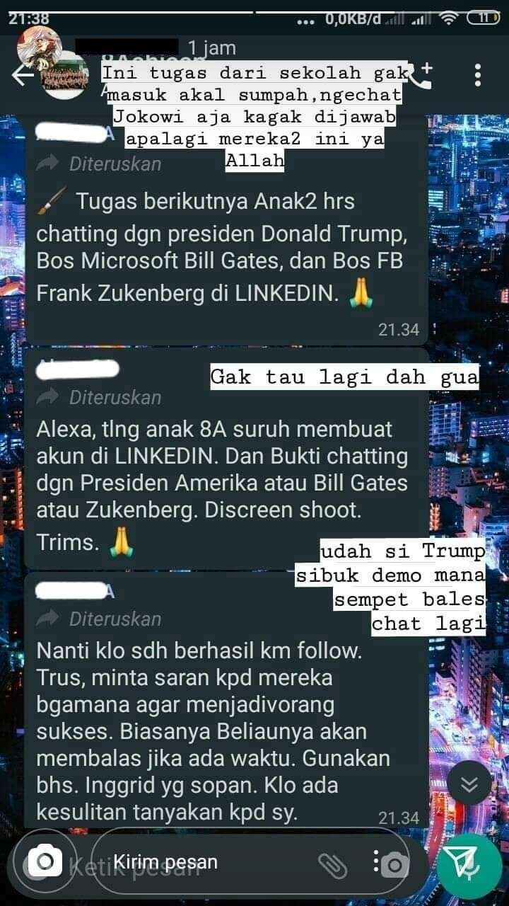 Chat guru dan murid kocak
