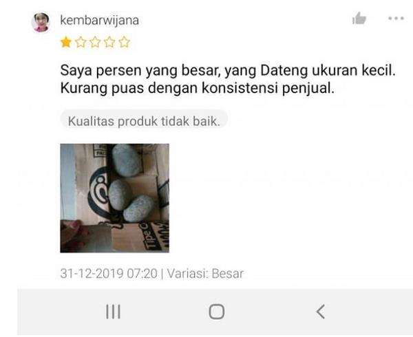 Pesan batu besar, yang datang kecil-kecil.