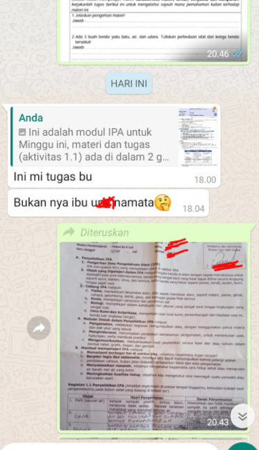 Siswanya mulai sadar guru yang dihubunginya beda orang