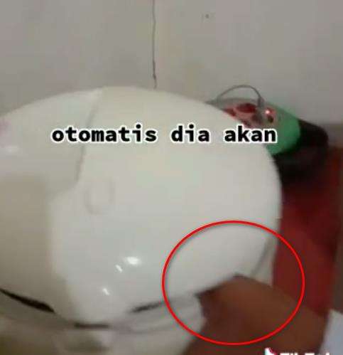 'otomatis dia akan...' jleb, kejepit deh jempolnya.