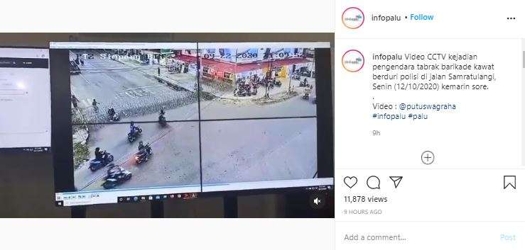 Pengemudi motor terjebak kawat berduri.
