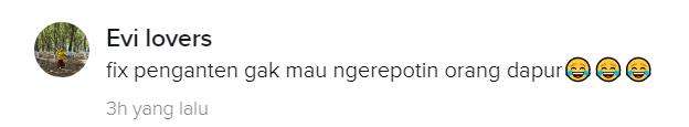 Gak mau bikin repot bagian dapur.
