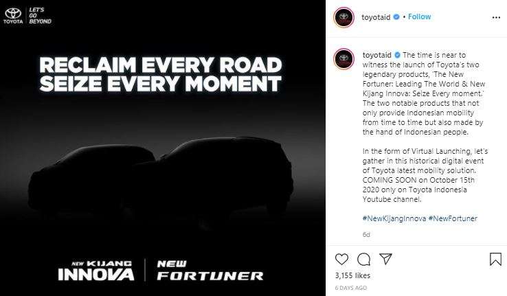 Siluet Toyota Innova dan Fortuner facelift.A