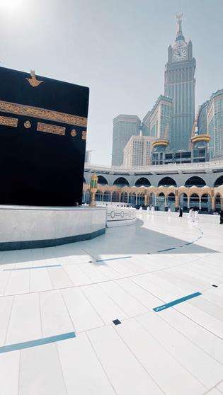 Salah satu sudut di depan Kabah selama new normal.