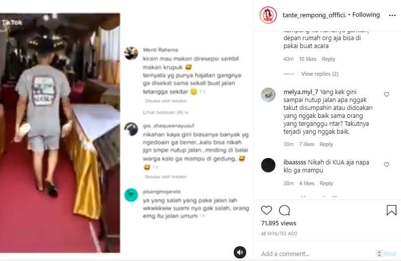 jalanan ditutup buat resepsi pernikahan