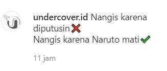 Menangis karena ditinggal Naruto.