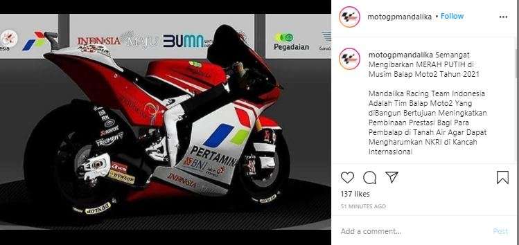 Desain motor balap tim Indonesia.