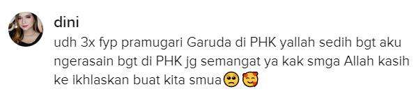 Sudah 3 kali konten TikTok cerita tentang PHK pramugari Garuda Indonesia.