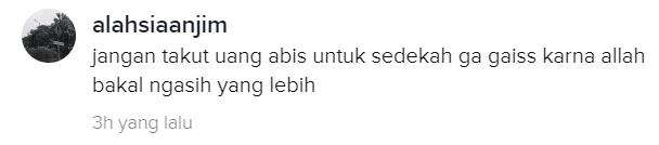 jangan takut uang habis untuk sedekah.