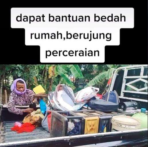 Siap untuk berpisah gara-gara dapat bantuan bedah rumah.