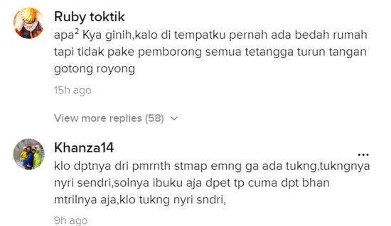 Memang sistemnya cari tukang sendiri, cuma dapat material bangunan.