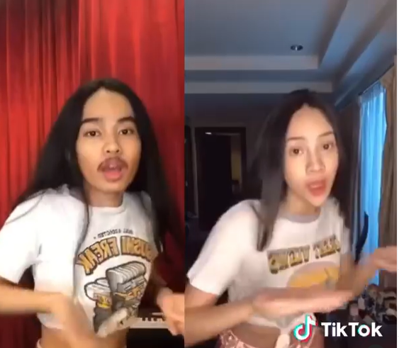 Gaya kocak Giswaldani saat tirukan gaya seleb di tiktok