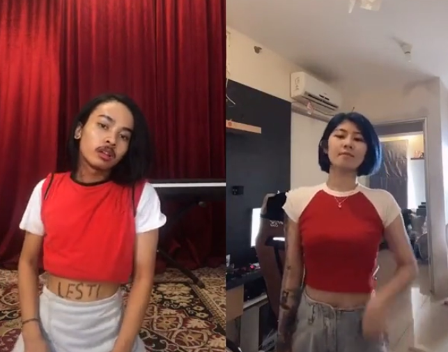Gaya kocak Giswaldani saat tirukan gaya seleb di tiktok