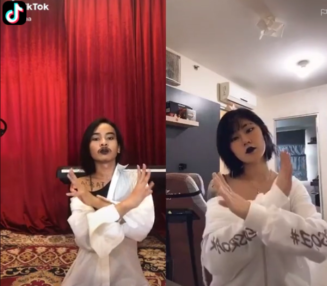 Gaya kocak Giswaldani saat tirukan gaya seleb di tiktok