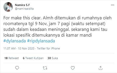 penyebab kematian dylan sada