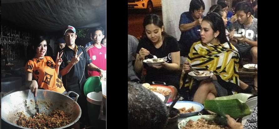 Artis makan di pinggir jalan