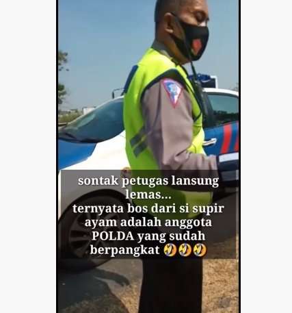 Adu Mulut Sopir Truk dan Polisi