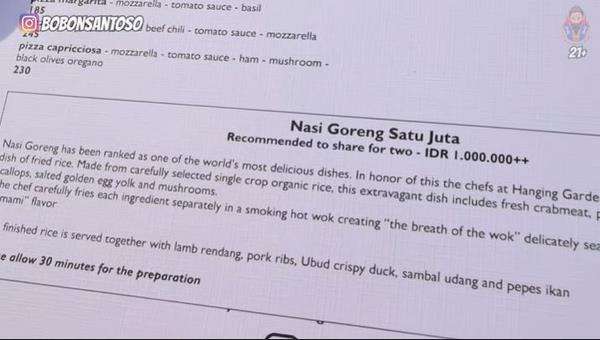 Nasi goreng satu juta, gimana bentukknya?