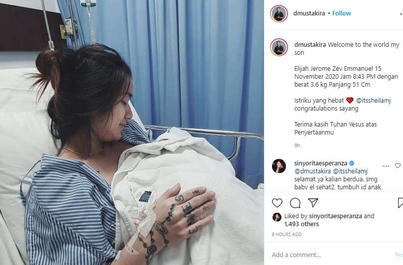 Sheila Marcia melahirkan anak keempat