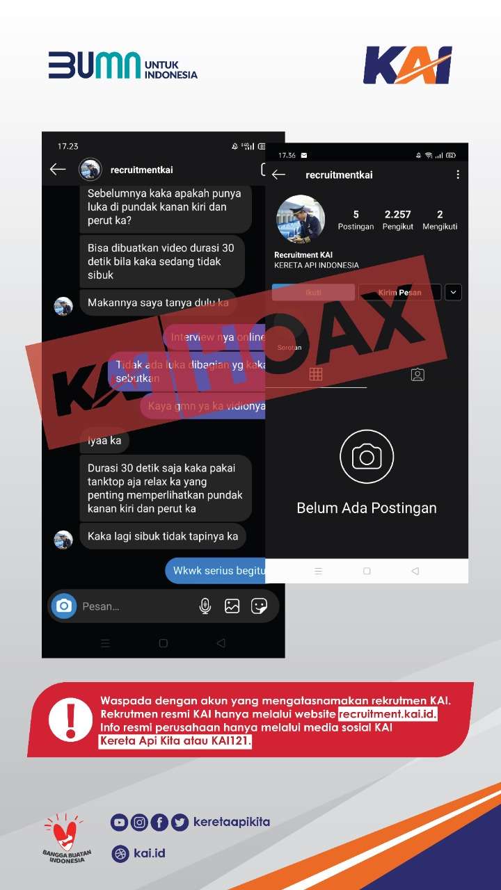 Wawancara rekrutmen KAI yang dilakukan online.