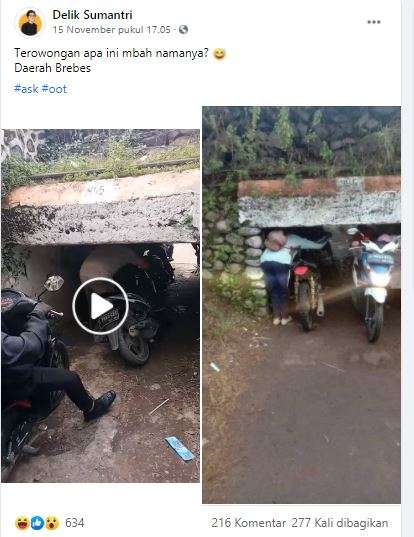Terowongan unik di Brebes, Jawa Tengah.