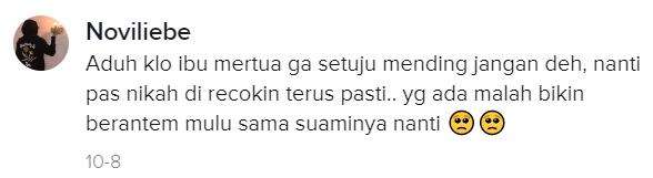 Calon ibu mertua seperti itu lebih baik mundur.