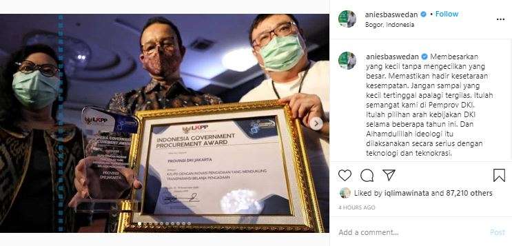 Pemprov DKI Jakarta menyabet penghargaan.