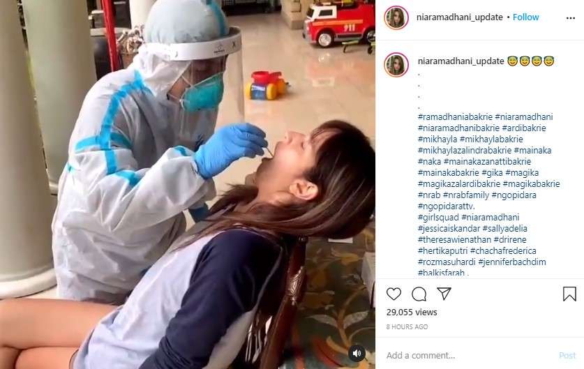 Nia Ramadhani jalani swab test