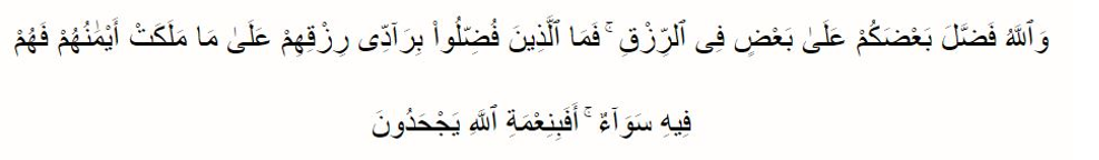 Surat An Nahl : 71