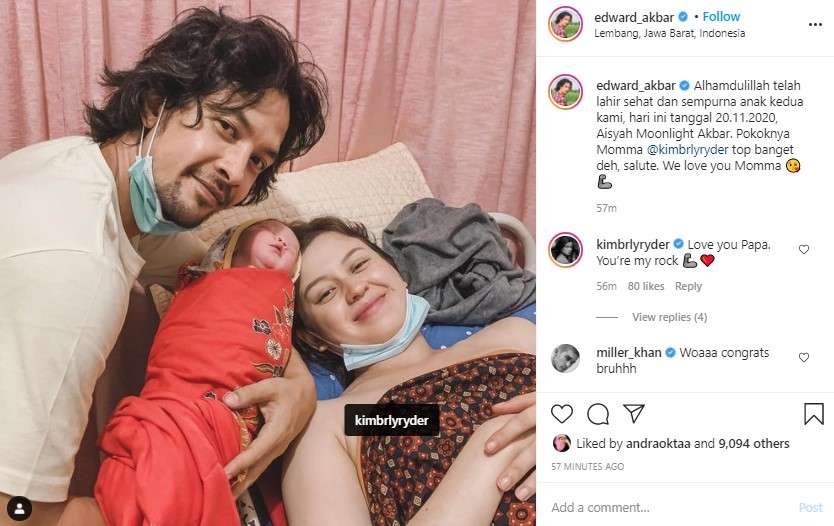 Kimberly melahirkan anak kedua