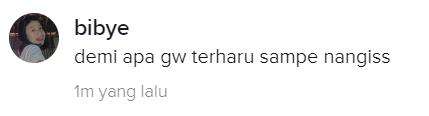 Terharu sampai menangis.
