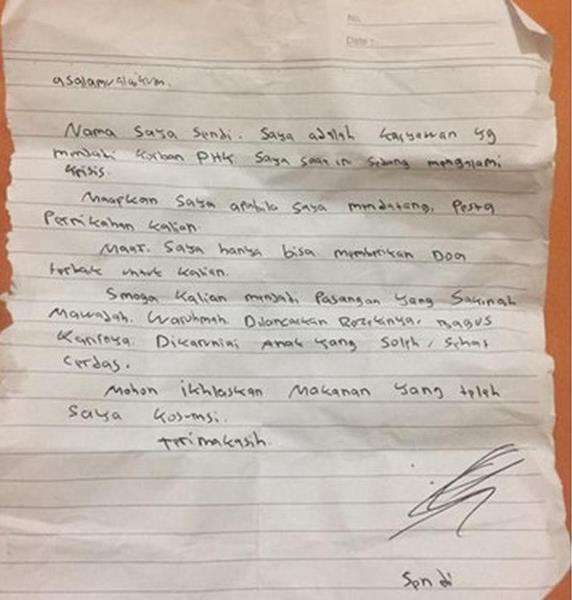 Amplopnya berisi surat curahan hati.