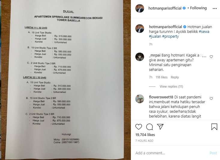 Hotman Jual Apartemen