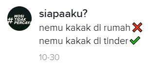 Kejadian aneh, ketemu kakak di Tinder.
