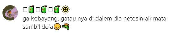 Mungkin yang di dalam kostum berdoa sambil nangis.
