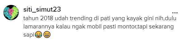 Dulu mobil atau motor, sekarang diganti sapi rupanya.