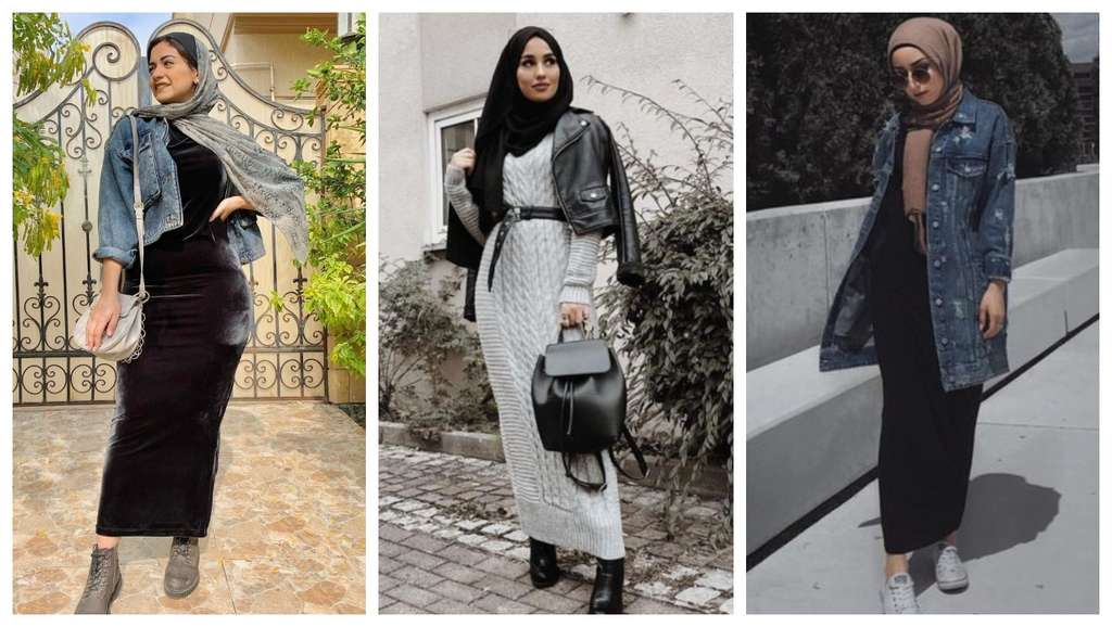 Padu Padan Fitted Dress dengan Jaket Denim dan Kulit