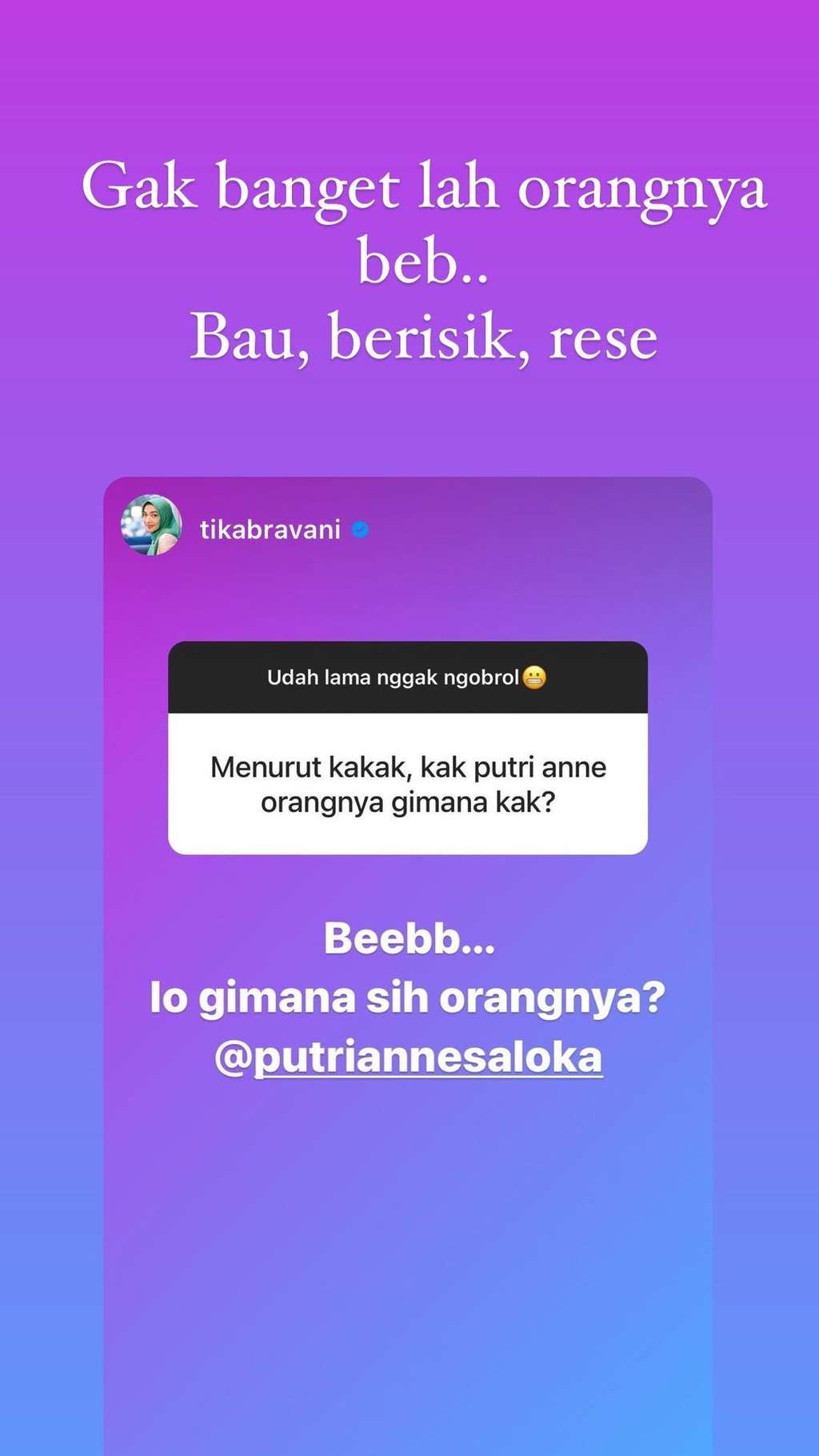 Unggahan Tika Bravani