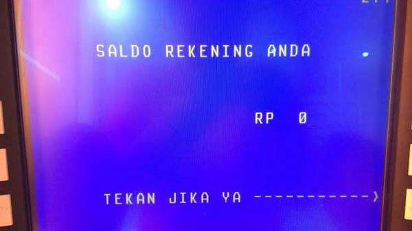 Begitu cek, saldo tinggal nol rupiah.