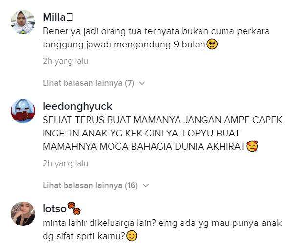 Banyak yang mendukung ibunya, dan menghujat dia.
