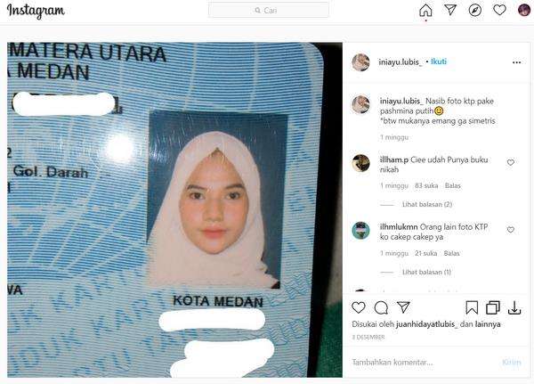 Foto KTP cantik gadis Medan ini bikin netizen gagal fokus.