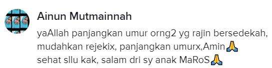 didoakan panjang umur dan rezeki mudah.