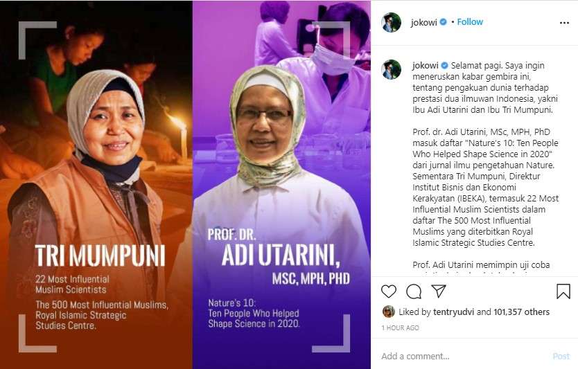 Jokowi apresiasi 2 ilmuan Indonesia