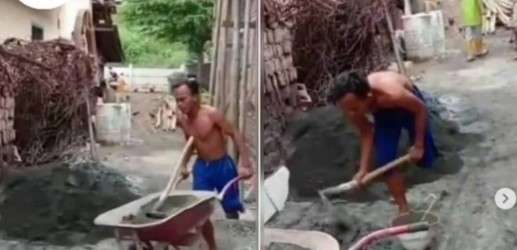 Solihn pria satu kaki jdi kuli bangunan