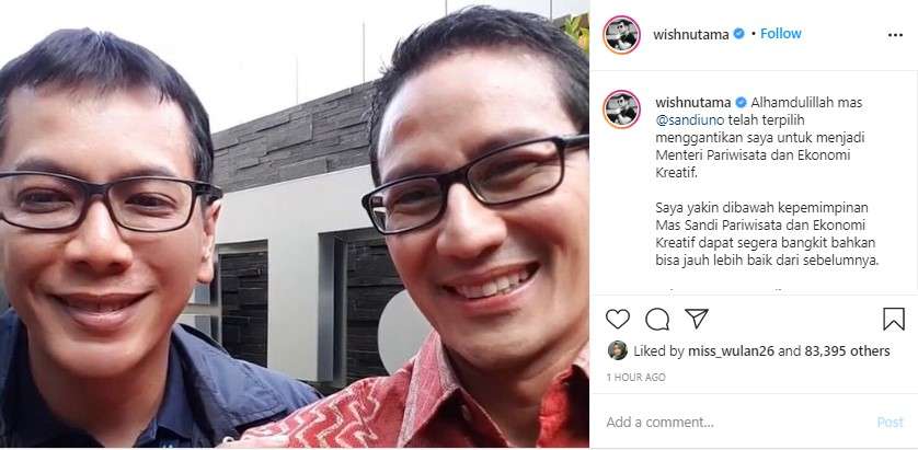 Wishnutama dan Sandiaga Uno