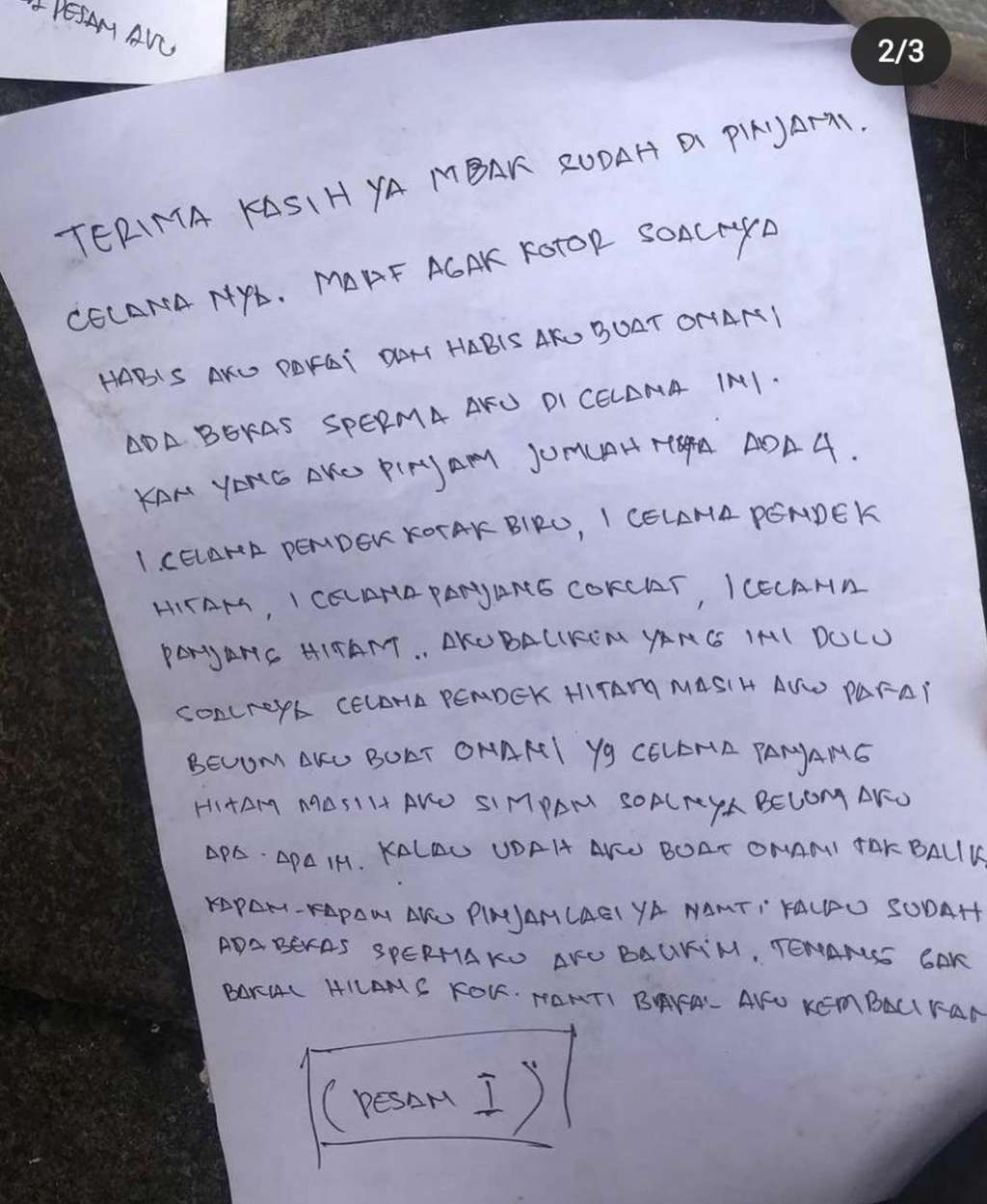 Surat pelaku