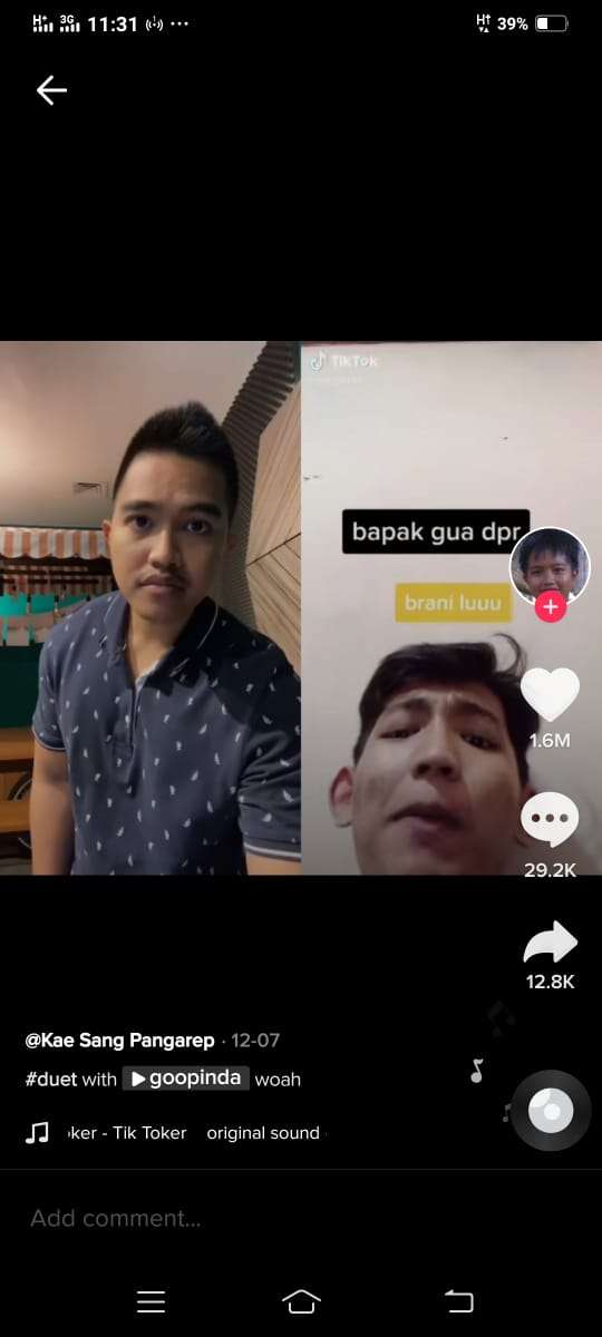 Kaesang Pangarep balas video anak yang pamer ayahnya anggota DPR.