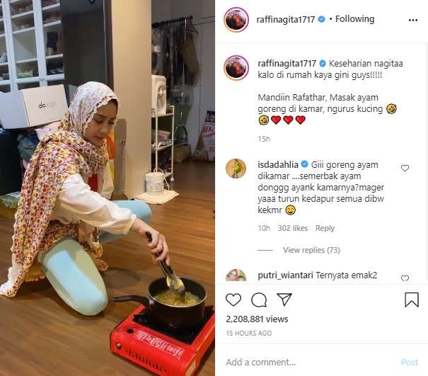 Nagita Goreng ayam di kamar Nagita Goreng ayam di kamar