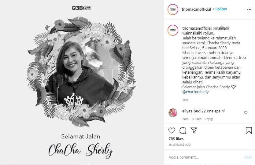Chacha Eks Triomacan meninggal Chacha Eks Triomacan meninggal