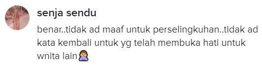 Tidak ada maaf untuk suami yang selingkuh.
